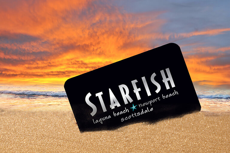 Starfish gift cards on the beach
